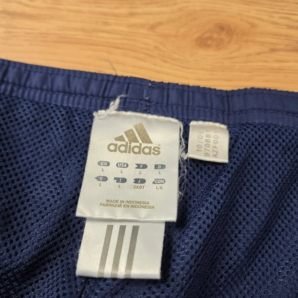 Vintage Adidas Track Pants Mens L Blue Lime Green Stripe Mesh Lined Y2k Baggy